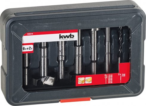 Sada vrtk Forstner (sukovnk) 6 ks + 2 ks vrtk KWB
